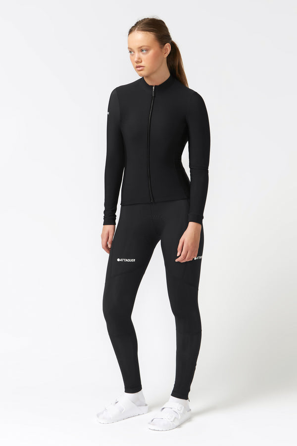 Attaquer Womens All Day Check Winter Long Sleeved Jersey Black main
