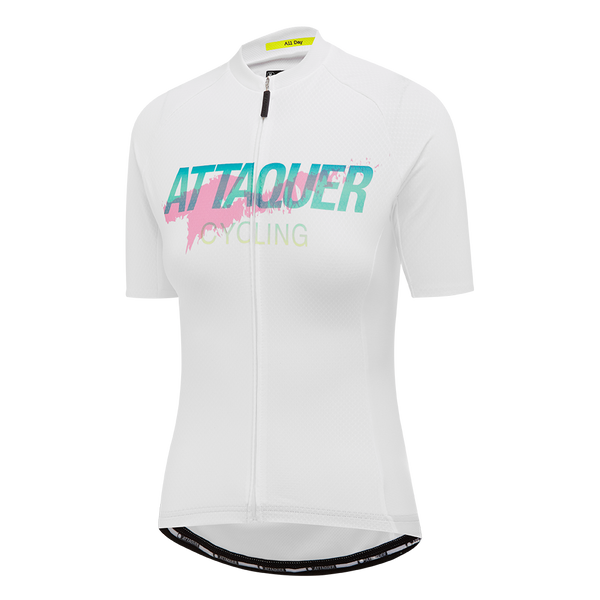Attaquer Womens All Day Overspray Jersey Black Teal Dirty Pink feature display