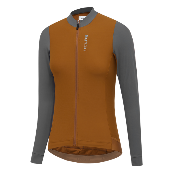 Attaquer Womens Race Long Sleeve Jersey Terracotta Grey feature display