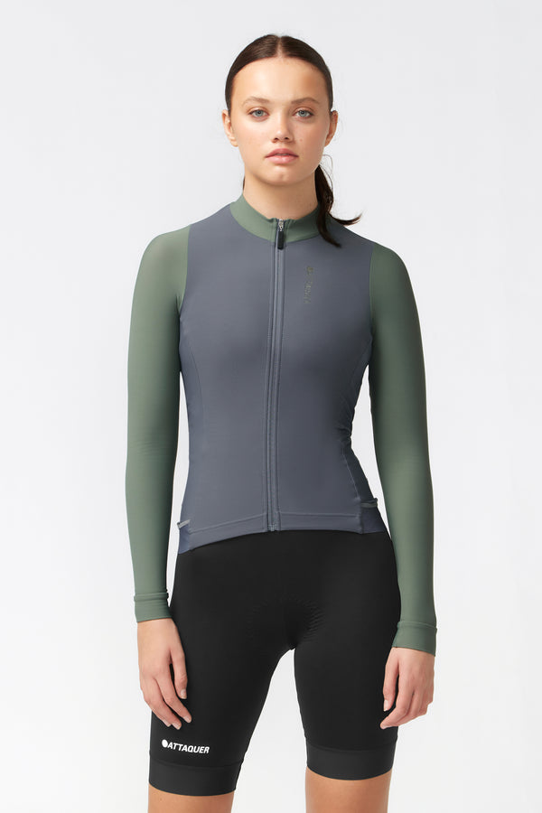 Attaquer Womens Race Long Sleeve Jersey Army Charcoal main